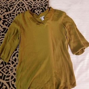 H&M deep olive green hi-lo tunic top